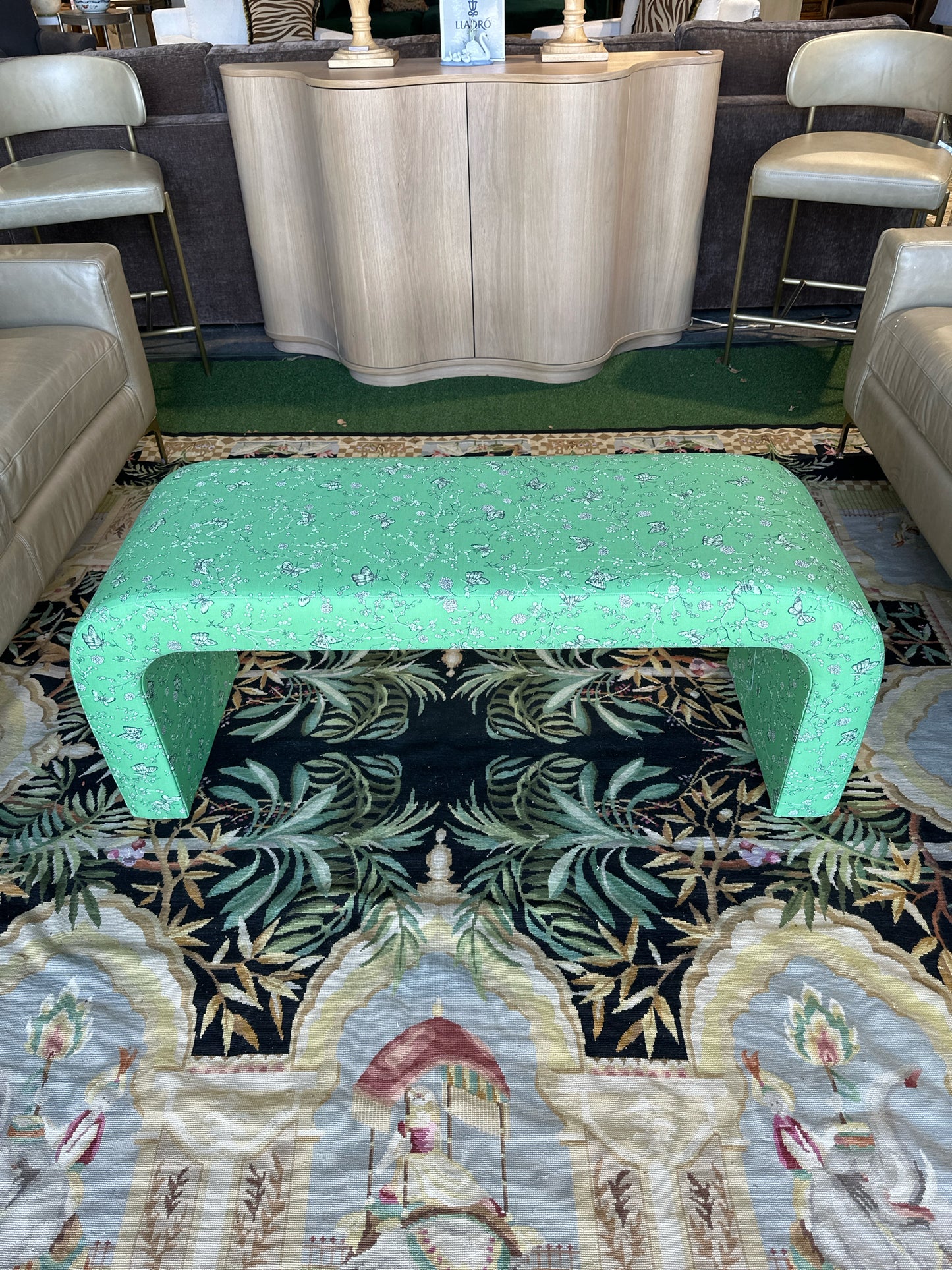 Waterfall Bench by Kelly Mariposa, 50" W x 20" D x 17" H