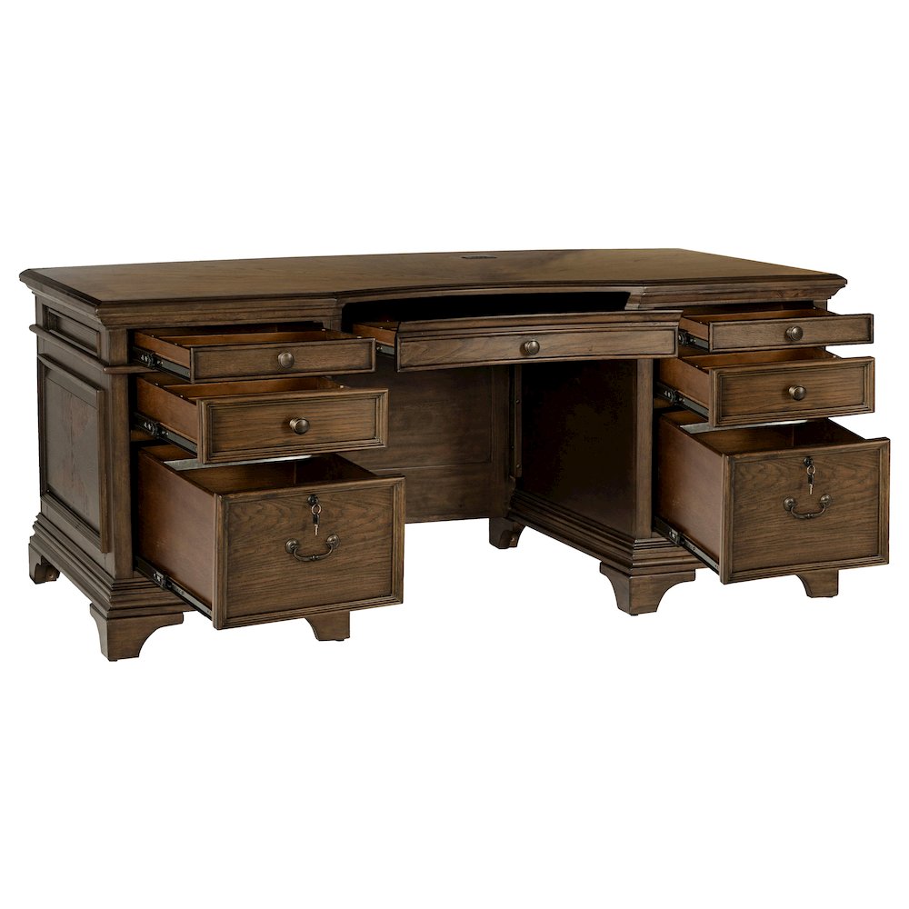 NEW Hartshill  Executive Desk Burnished Oak, 72" W x 39" D x 31.25" H