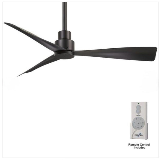 NIB Minka-Aire Simple 44" Celing Fan, 3 Coal Blades, 44" D x 6"H