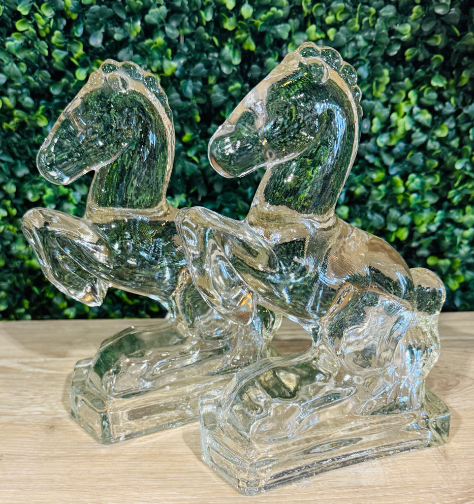 PAIR Rearing Horses L.E.Smith MCM Bookends