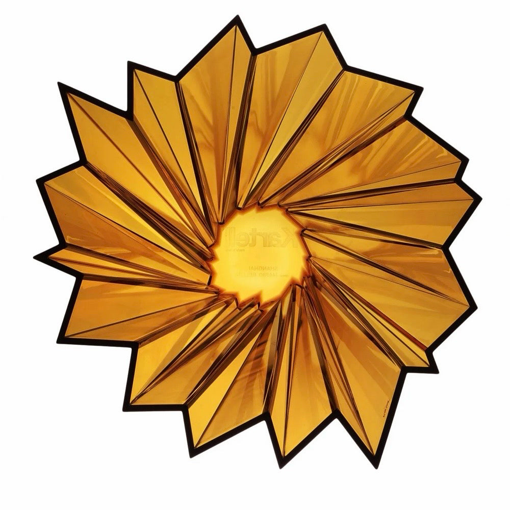 NEW Kartell Shanghai Vase, Amber, 13.8"Dia x 17.3"H