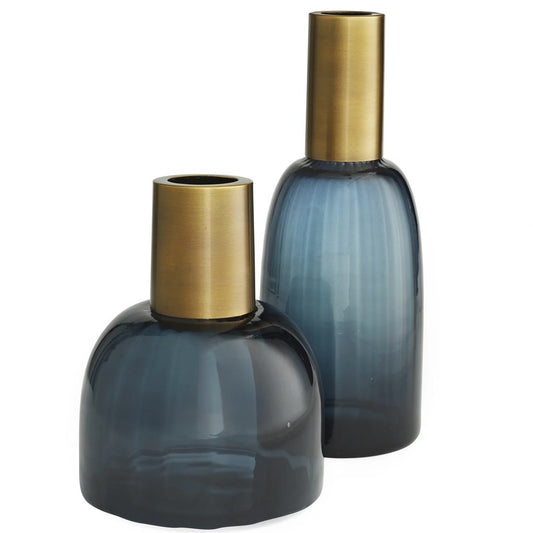 Huff Vases, Set of 2, 8"W x 15"D x 8"H