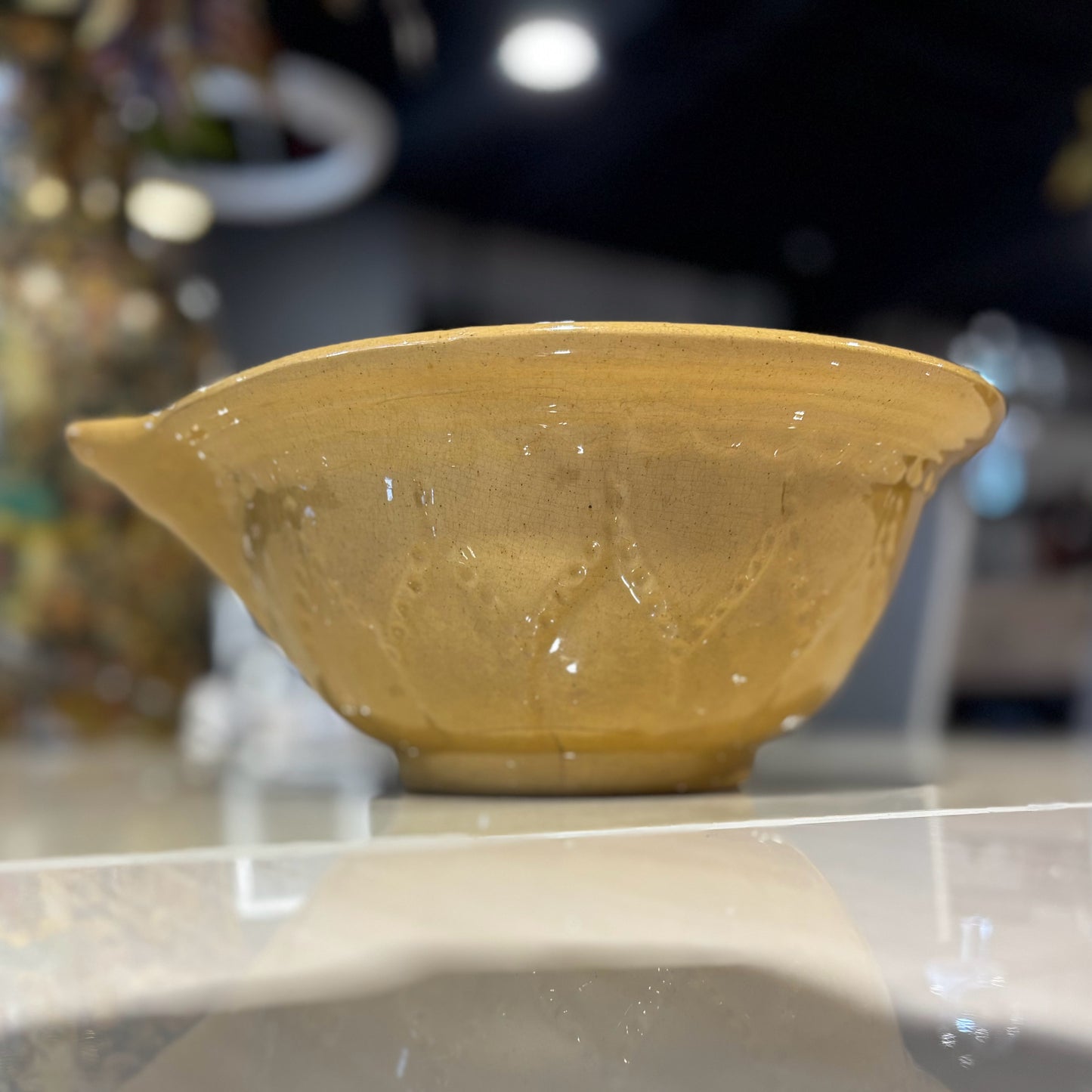 Yellow Ware Batter Bowl 11" W x 10" D x 4.25" H