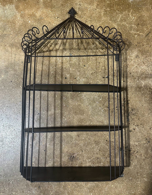 Birdcage Metal Shelf, 22" W x 9" D x 35" H