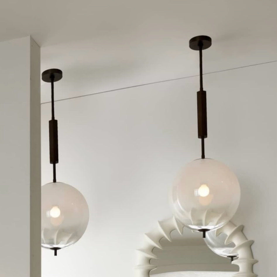 Arteriors Flagstaff Pendant, Frost Ombre Glass, 38"H x 15"W x 15"D