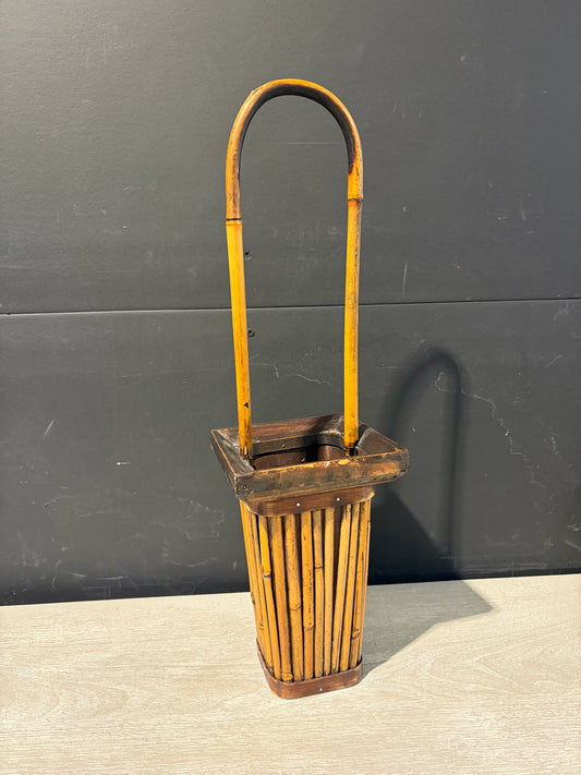 VTG Bamboo Basket, 5.75"W x 5.75"D x 20.25"H