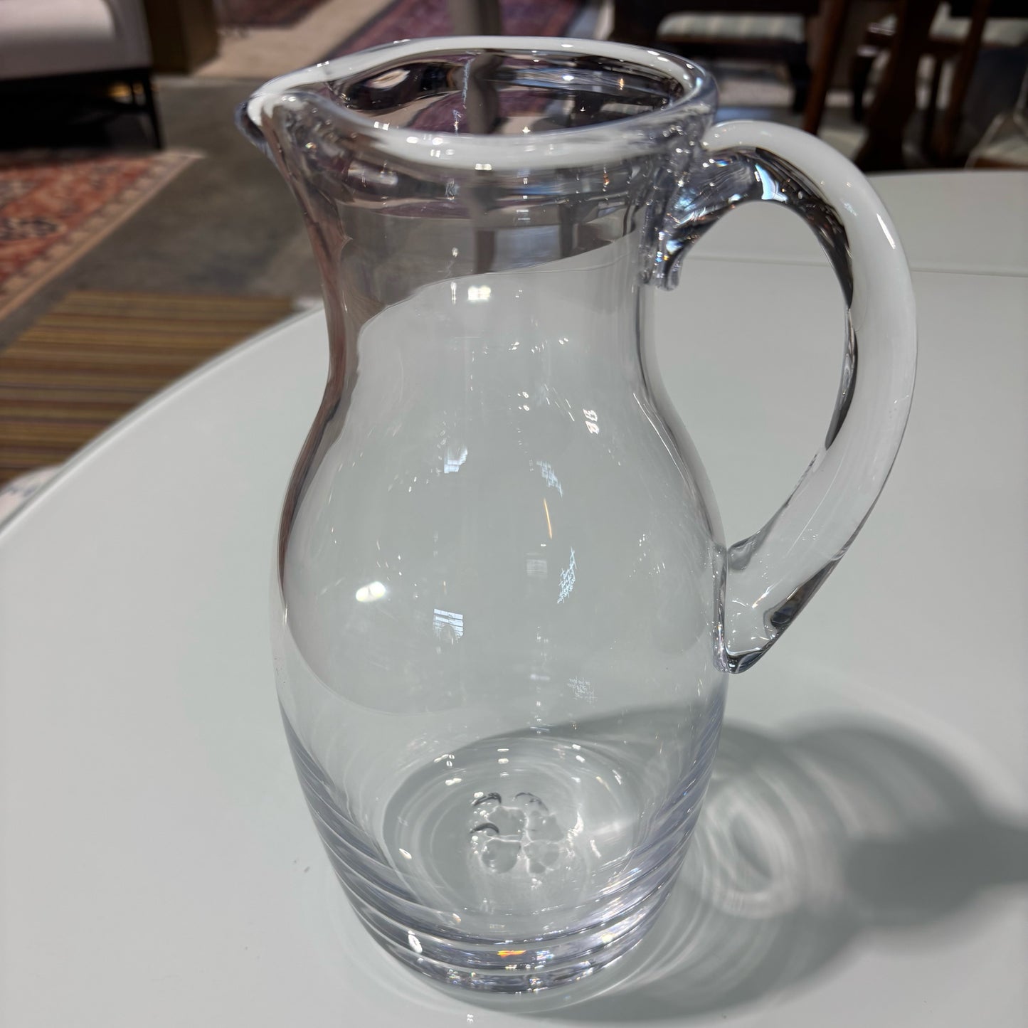 Simon Pearce Glass Picher 3.5" W x 6.5" D x 9.75" H