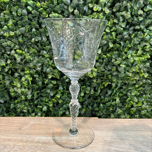 10 VTG Libbey Rock Sharpe Crystal Goblets, 7.75"H x 3.5"Dia