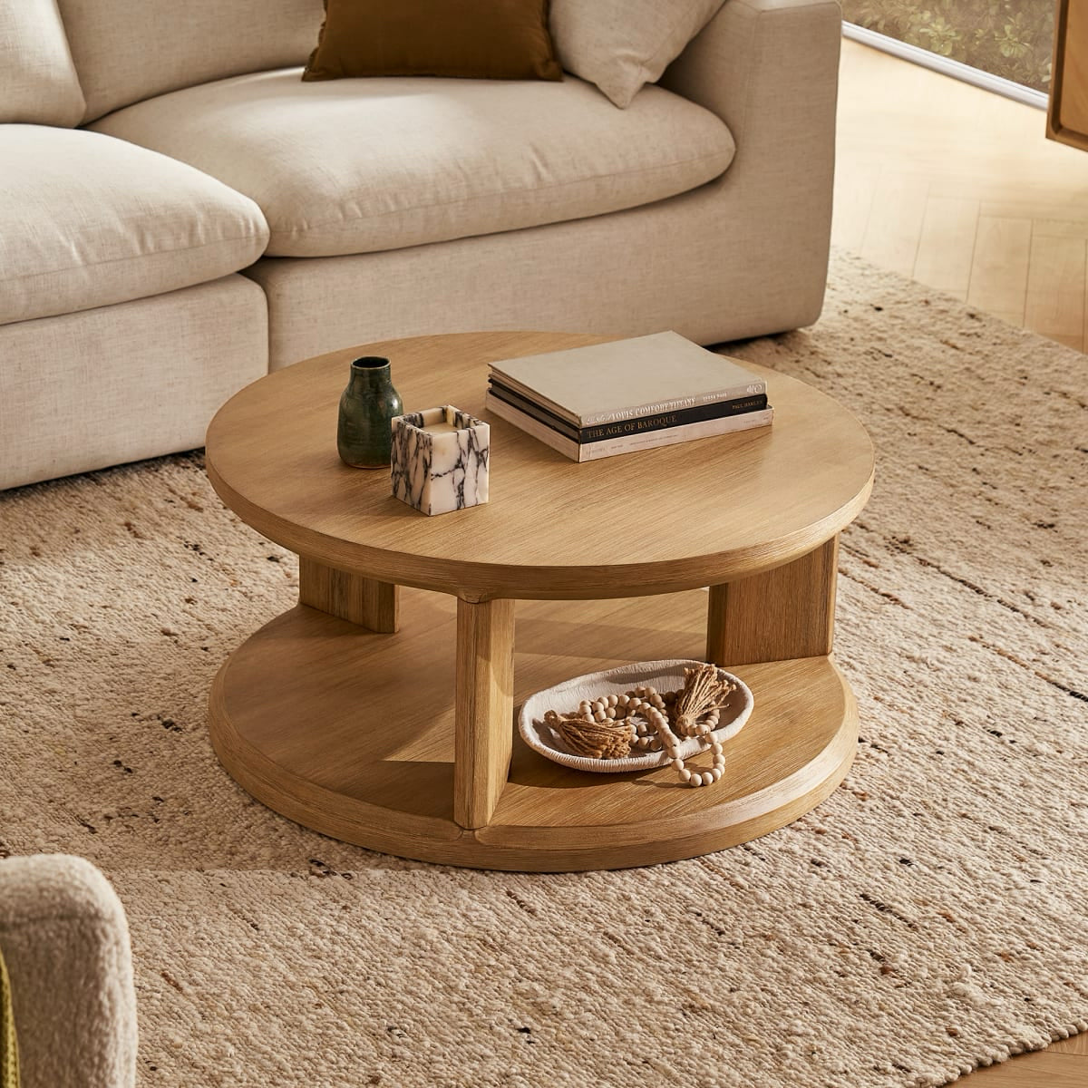 NEW Casa Round Coffee Table, Acacia, 33.5" W x 33.5" D x 15.7" H