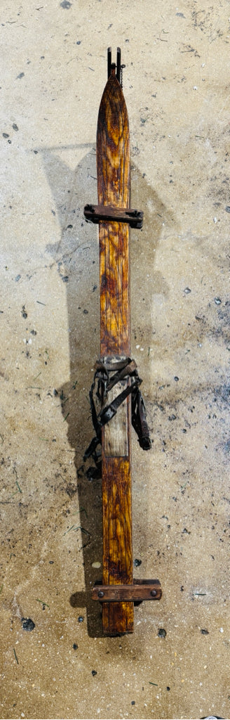 Vintage Alpine skis and poles, 51"L