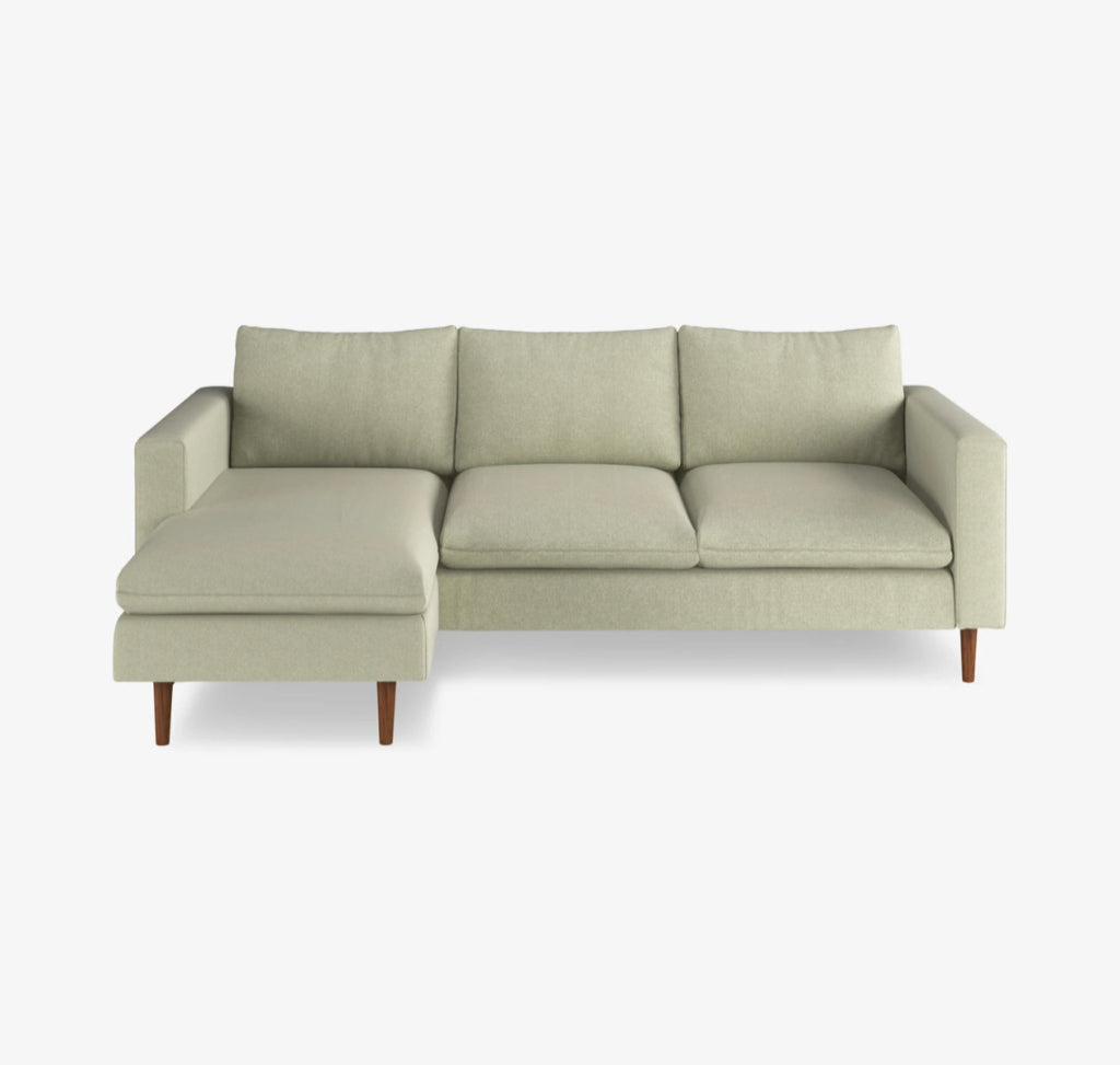 Jensen Sectional, Reversible, Beige, 87"W x 33"H x 34"D (62" Chaise)