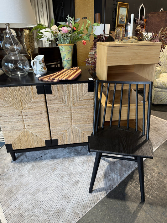 Lewis Windsor Dining Chair, black, 18.5"W x 32.75"H x  20.5"D