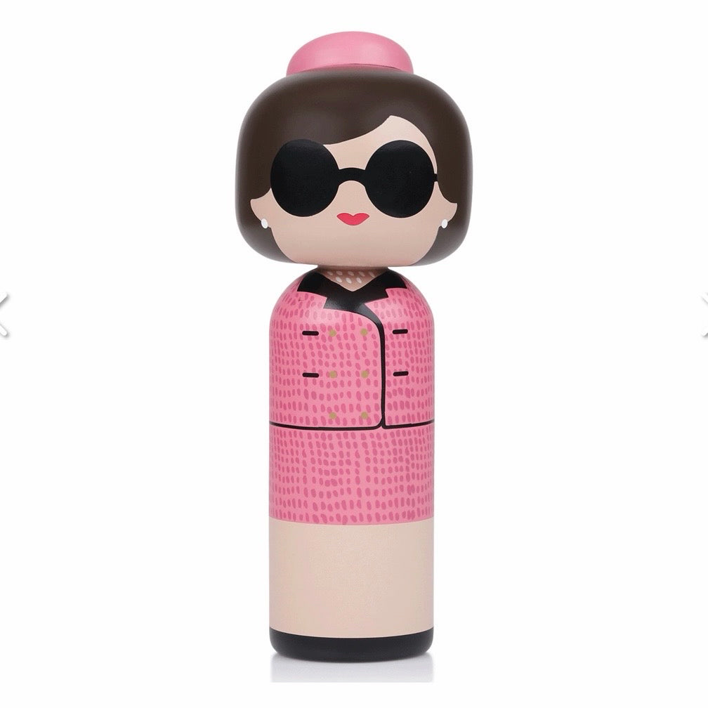 Lucie Kaas Jackie Kokeshi Doll, Small, 6.5"H x 2.25"Dia