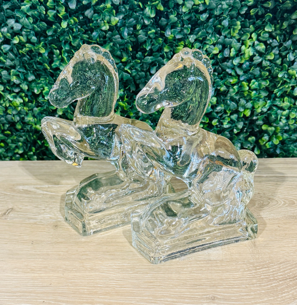 PAIR Rearing Horses L.E.Smith MCM Bookends