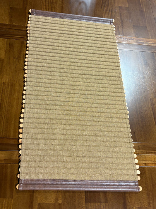 Woven Wood & Leather Table Runner/Mat, 36"L x 18"W