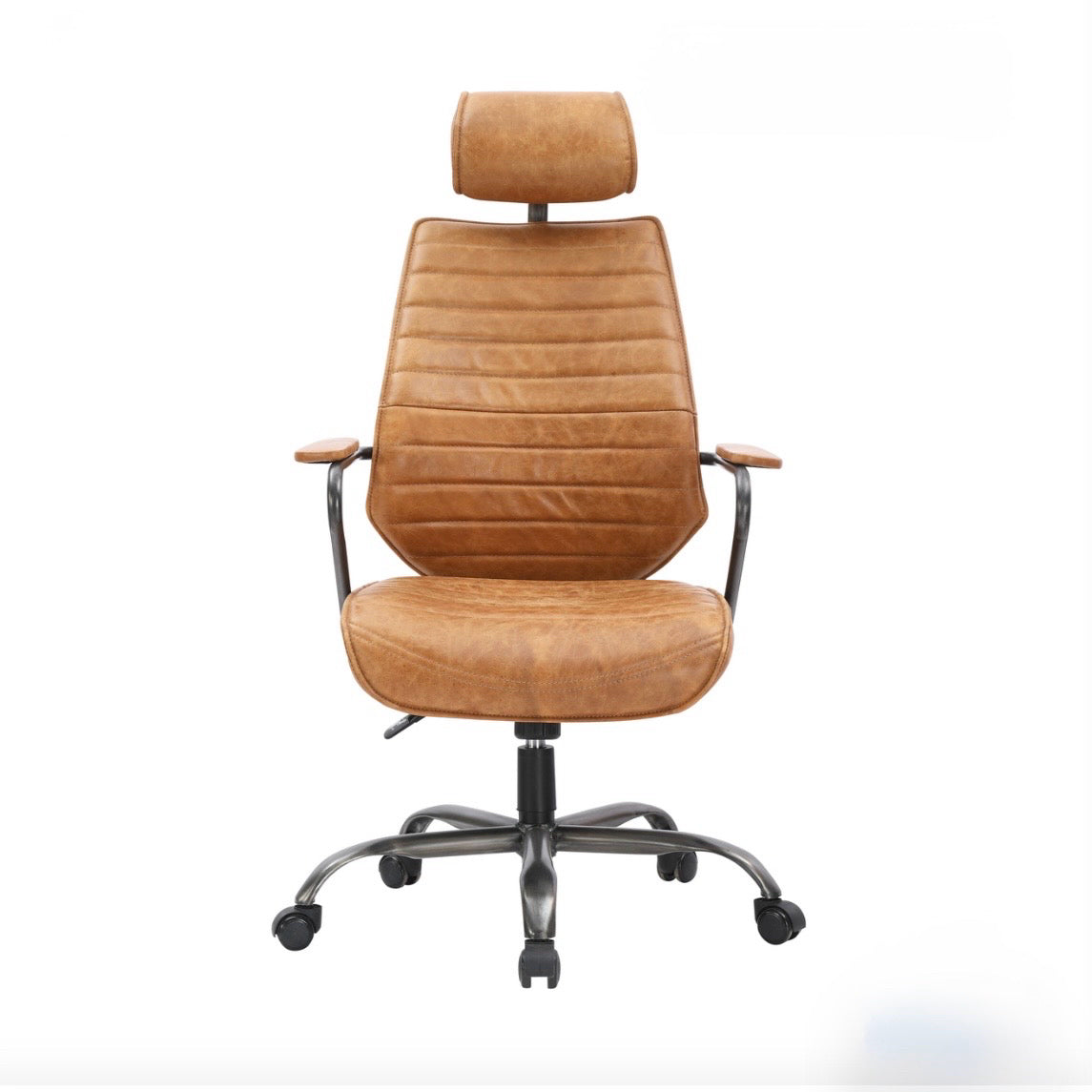 Executive Office Chair, Top Grain Leather, 25.5" x 26"D x 45"H