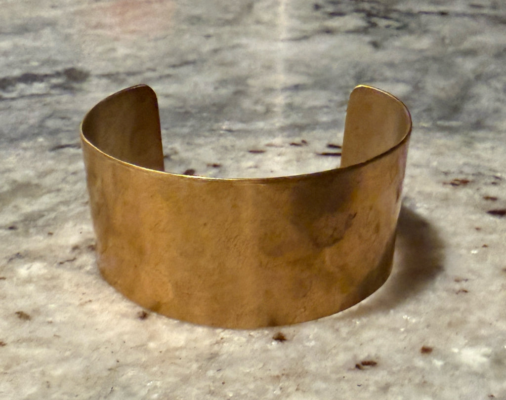 Brass hammered cuff, 1"W, 992