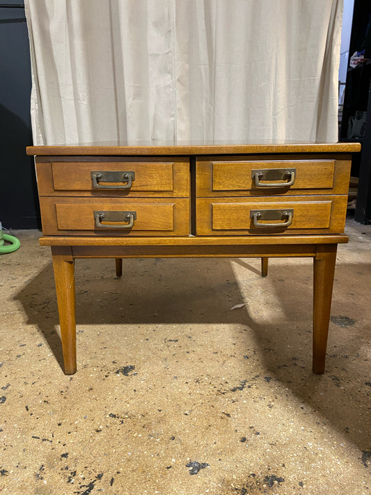 MCM  Century End Table, 2 drawers, 24"W x 28"D x 20"H.
