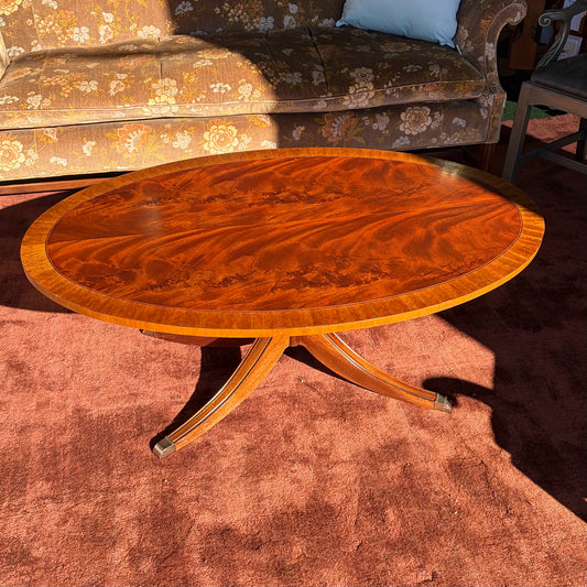 Ethan Allen Cocktail Table, Mahogany Finish, 30"D x 48"W x 18.5"H