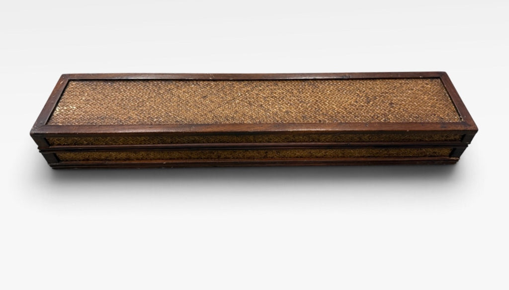 VTG rattan trinket box, long/narrow