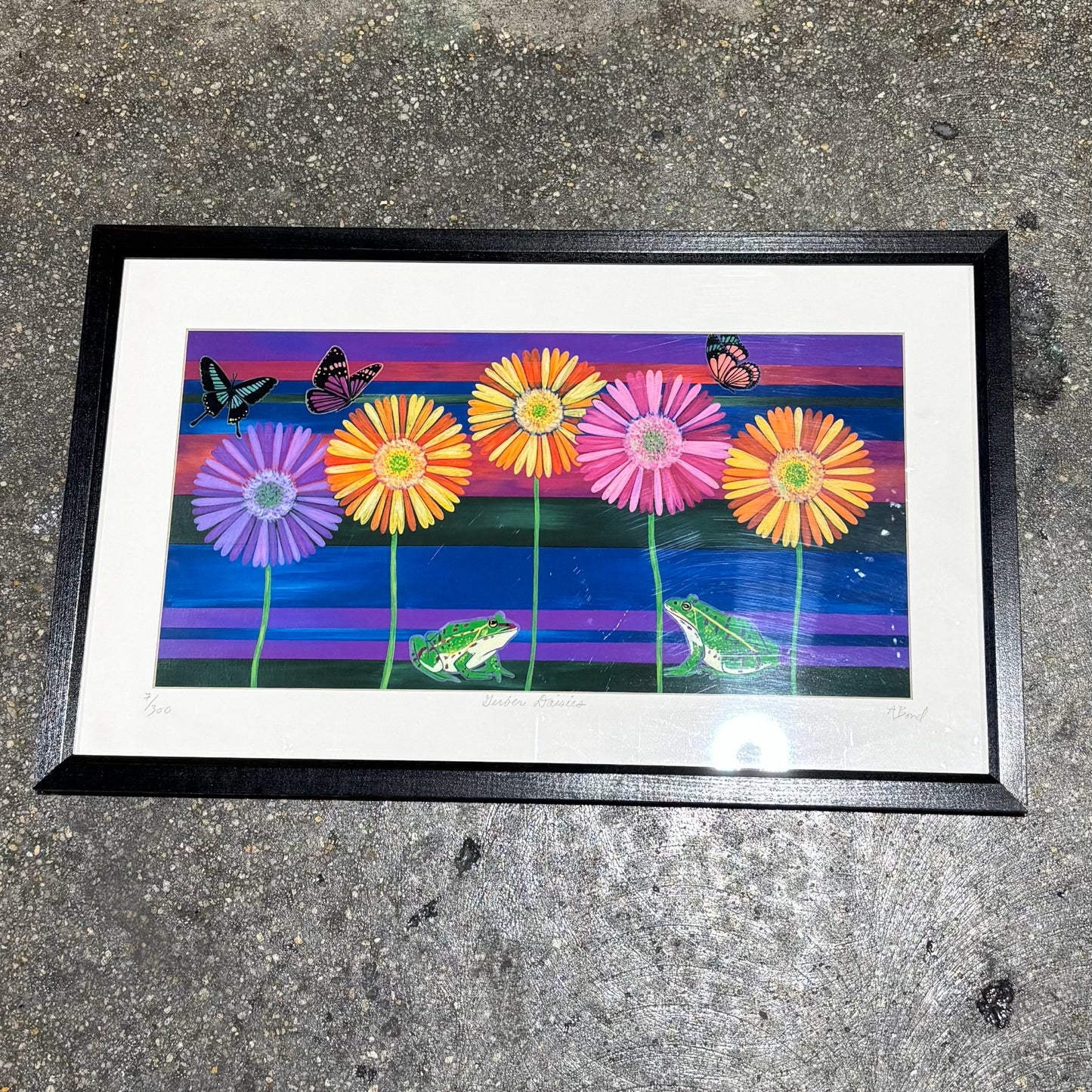"Gerber Daisies" Print by Angela Bond 23.25" W x 14.25" H x .75" D