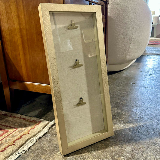 Gold Framed 3 Clip Shadow Box, 21.5" L x 9" W x 1.5" D