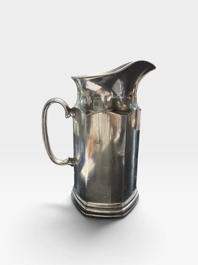 VTG Wilton Armetale Hexagonal pitcher, 7"W x 7"D x 10"H
