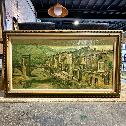 MCM Framed "El Pueblo" Print, Filastro Mottola, 56" L x 32" W x 2" D