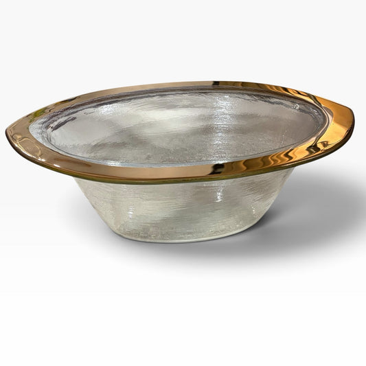 VTG Annieglass Gold Rim Oval Bowl