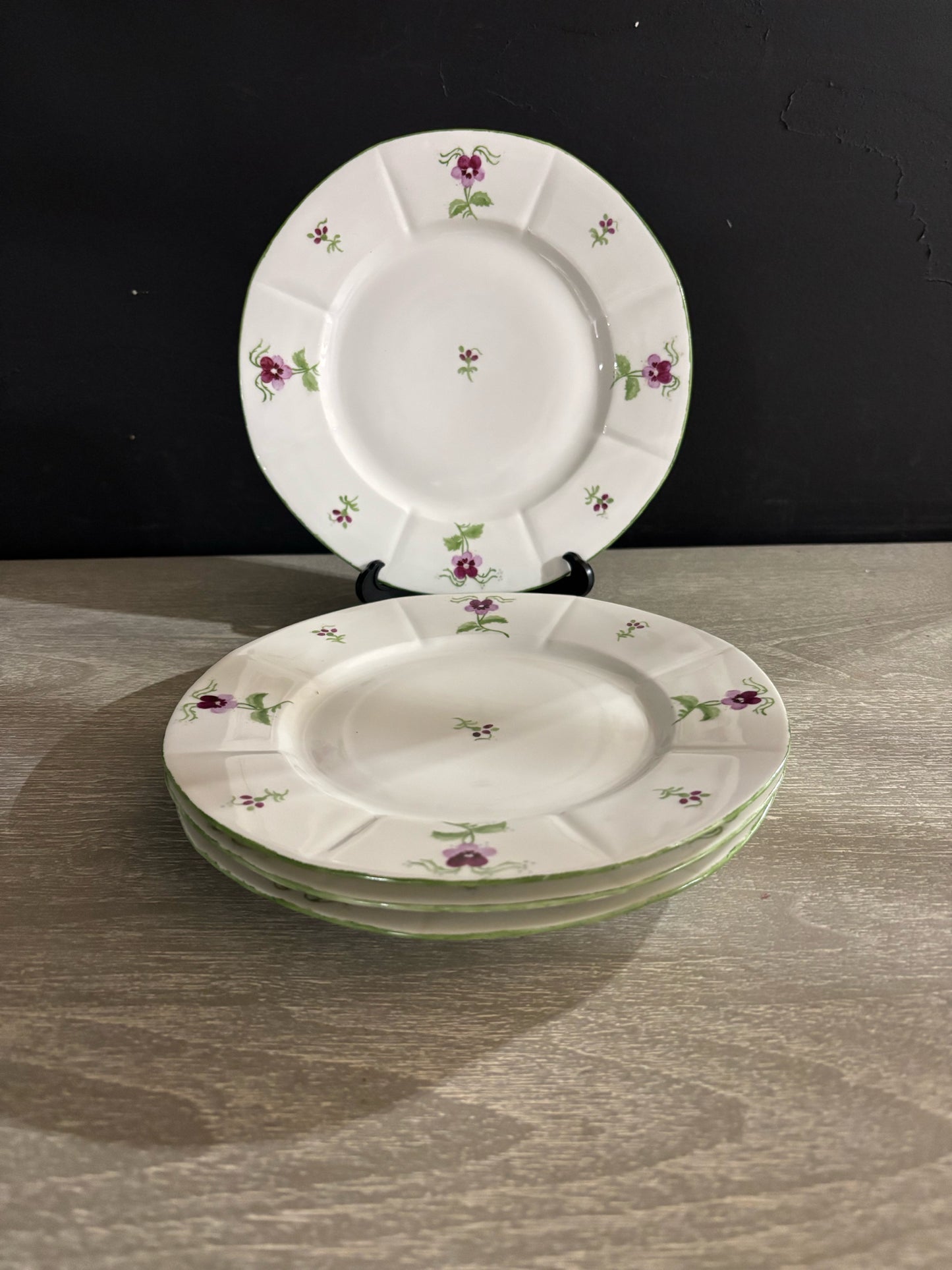 SET 4 Limoges Dessert Plates 8.5" D x .75" H