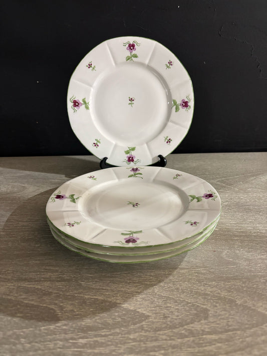 SET 4 Limoges Dessert Plates 8.5" D x .75" H