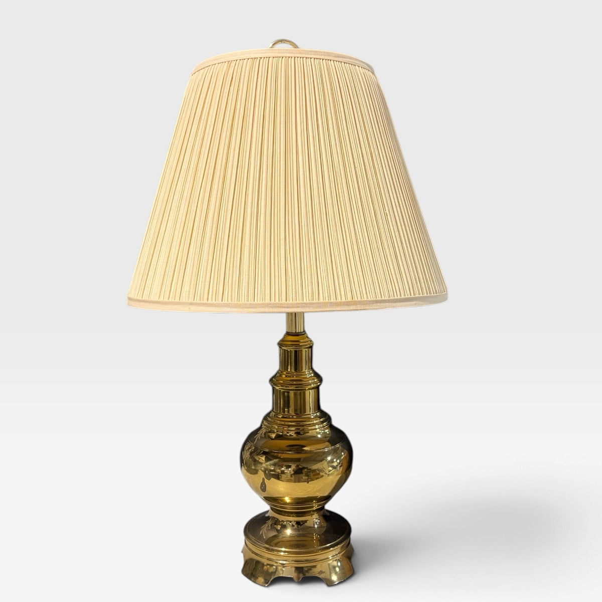 VTG Polished Brass Table Lamp, AS IS, 28"H