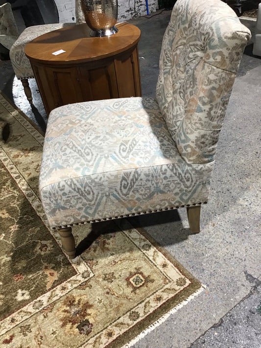 Tufted Occasional Chair With Nailhead Trim 22" L x 24"W x 32"H