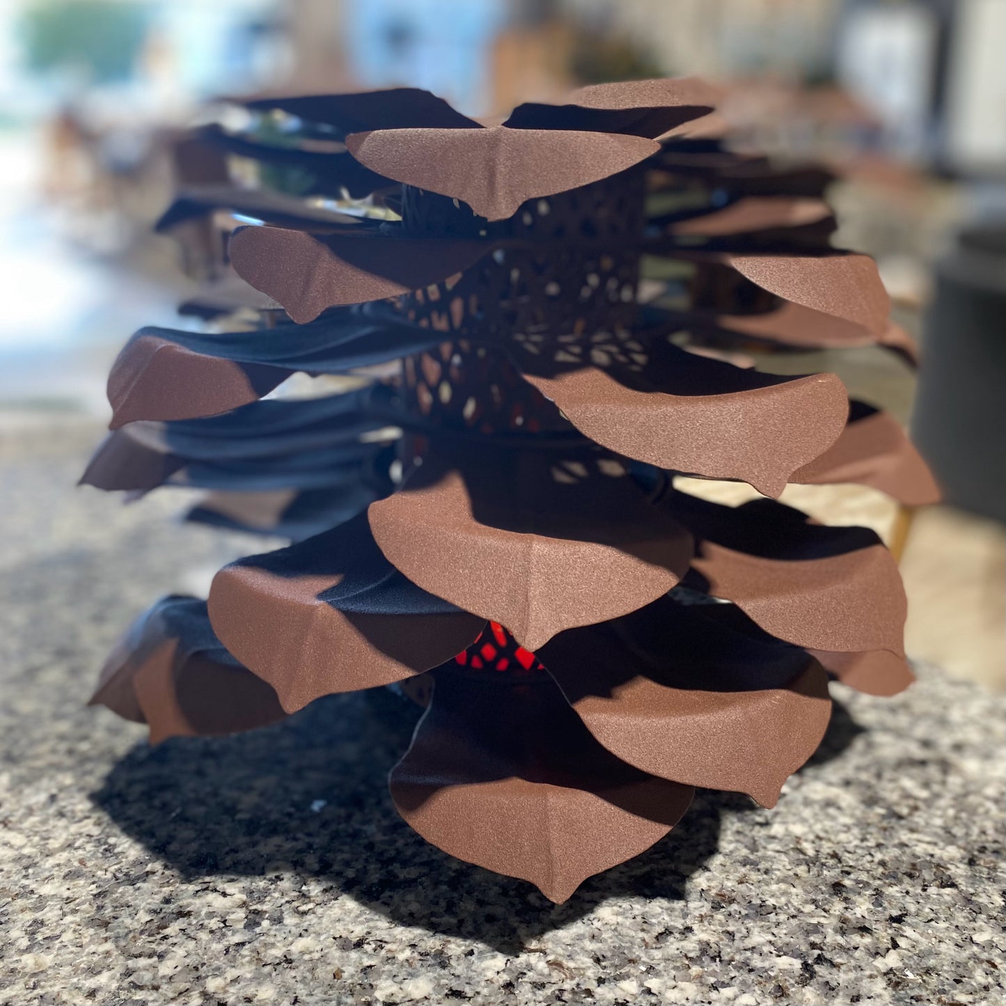 Pine Cone Luminary, 10.5"H x 14"W x 14"D