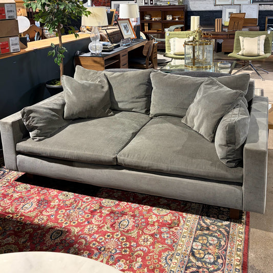 West Elm Harmony Sofa, Extra Deep, Mineral Gray Velvet, 82"W x 47"D x 35"H
