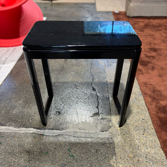 Black lacquer side table, small, 17.5"W x 12"D x 19"H