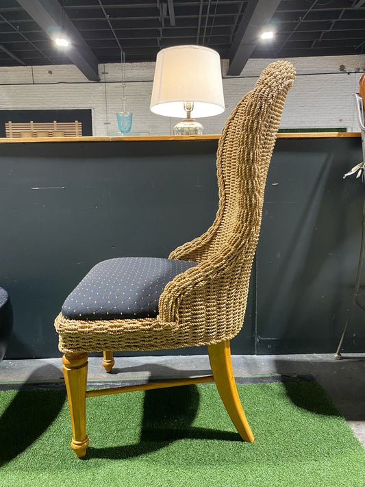 PAIR of Rattan Side Chairs 22"W x1 9"D x 42"H