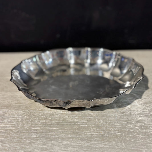 Oval Fluted Silverplate Dish, 10.25" W x 8" D x 1.5" H