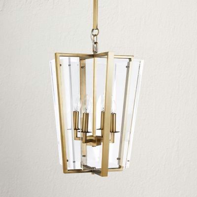 Melissa Lantern Pendant Acrylic/Brass Finish 14"Wx14'Dx20"H