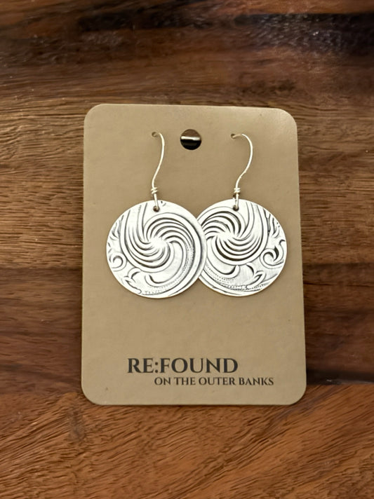 Silverplate Brass Swirl earrings, #1231