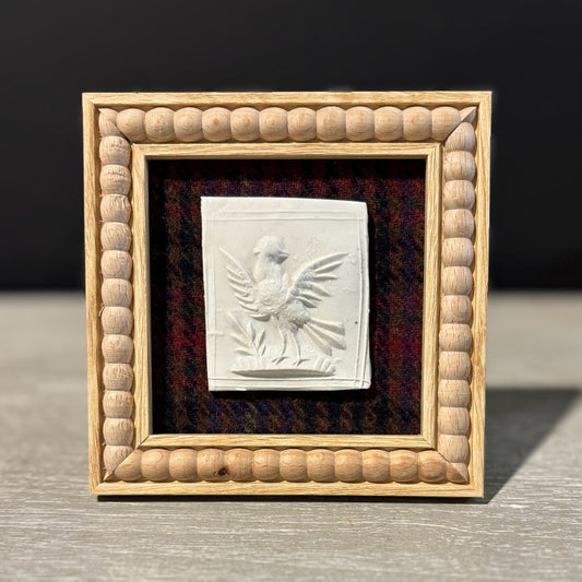 Bird Intaglio in Frame 5" L x 5" W x .5" D