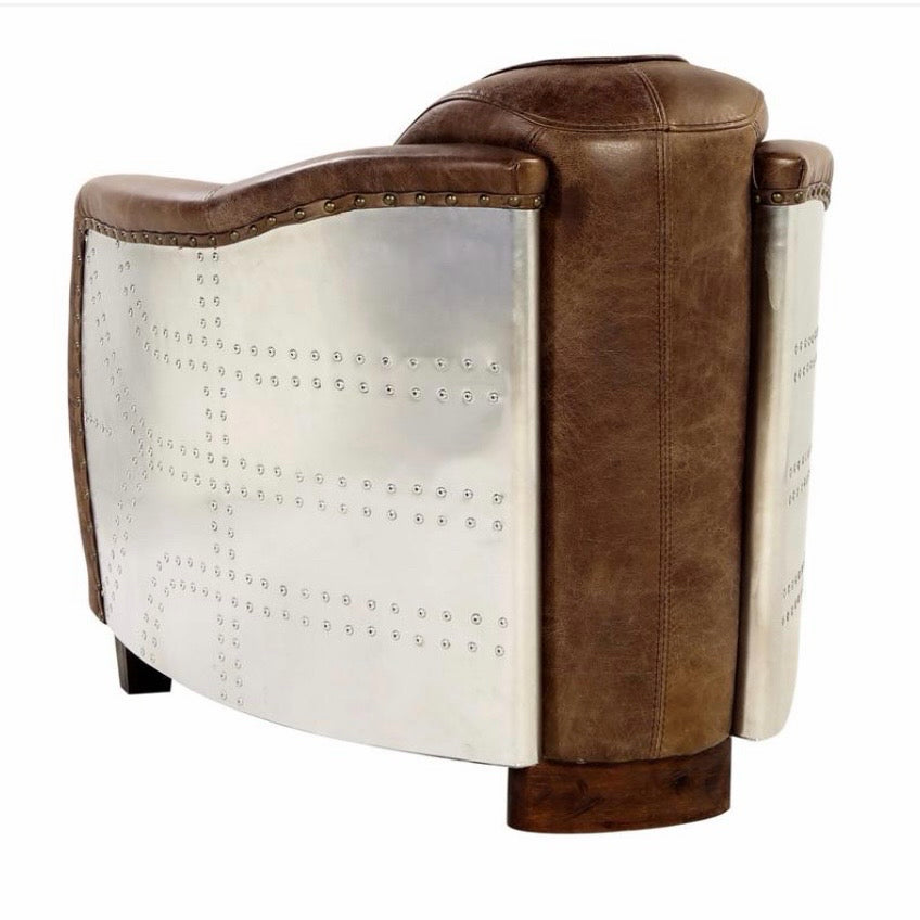 Brancaster Aviator Chair, Leather & Aluminum