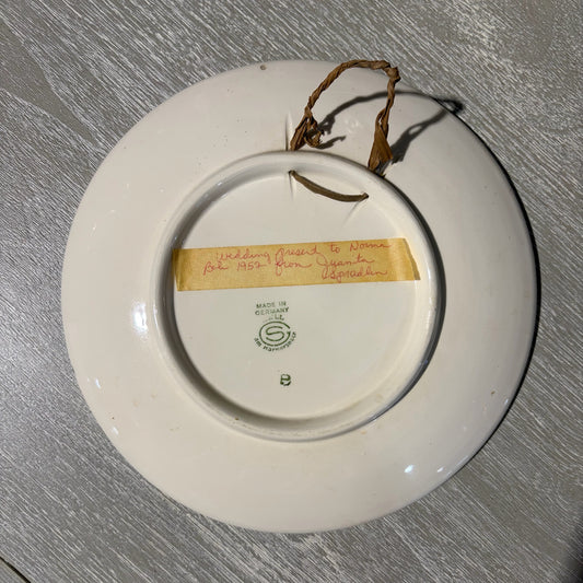 Sam Harmersbach Majolica Plate, 9.25" Dia