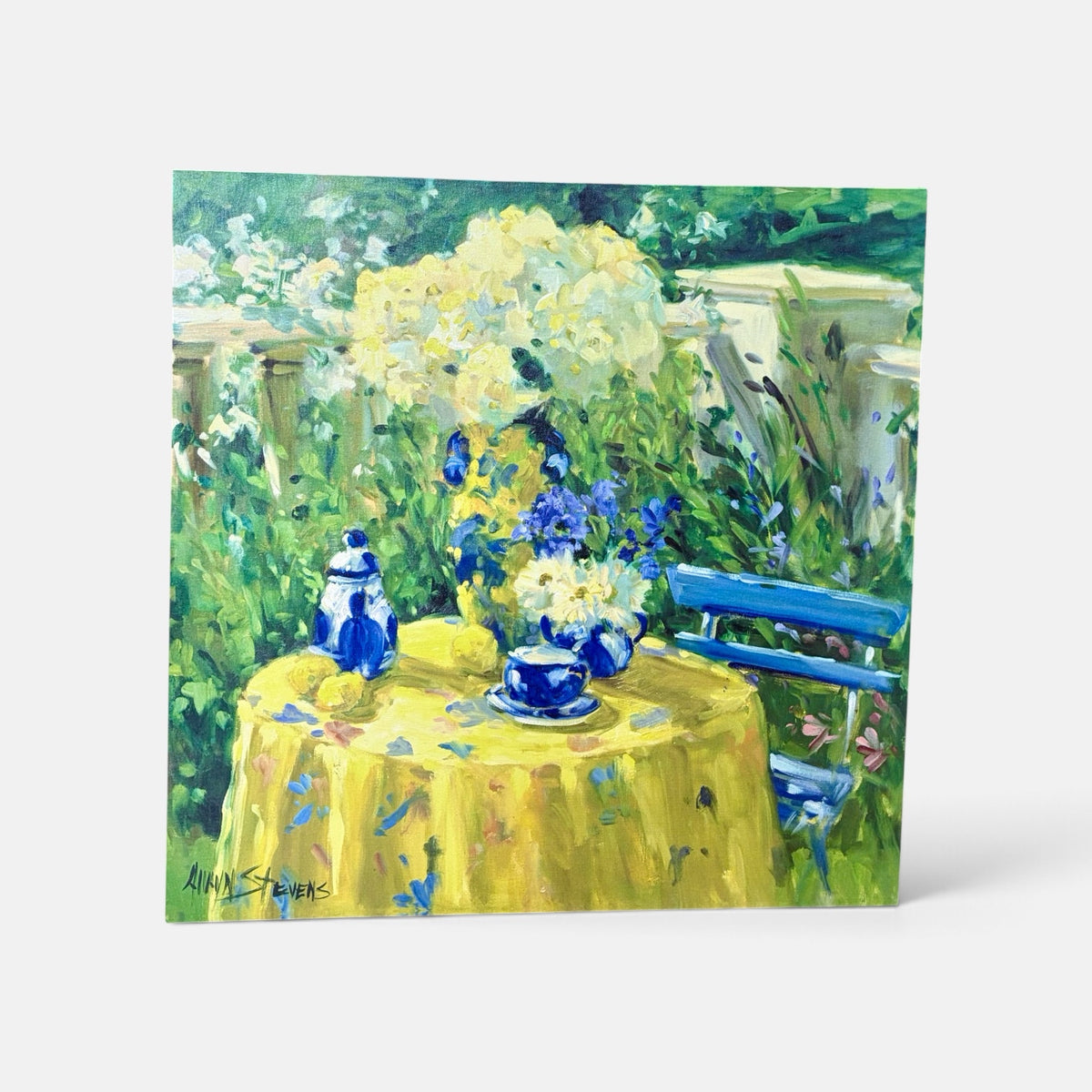 "Garden Table" Giclee Print by Allayn Stevens, 40.25"W x 40.25"H x 1.75"D