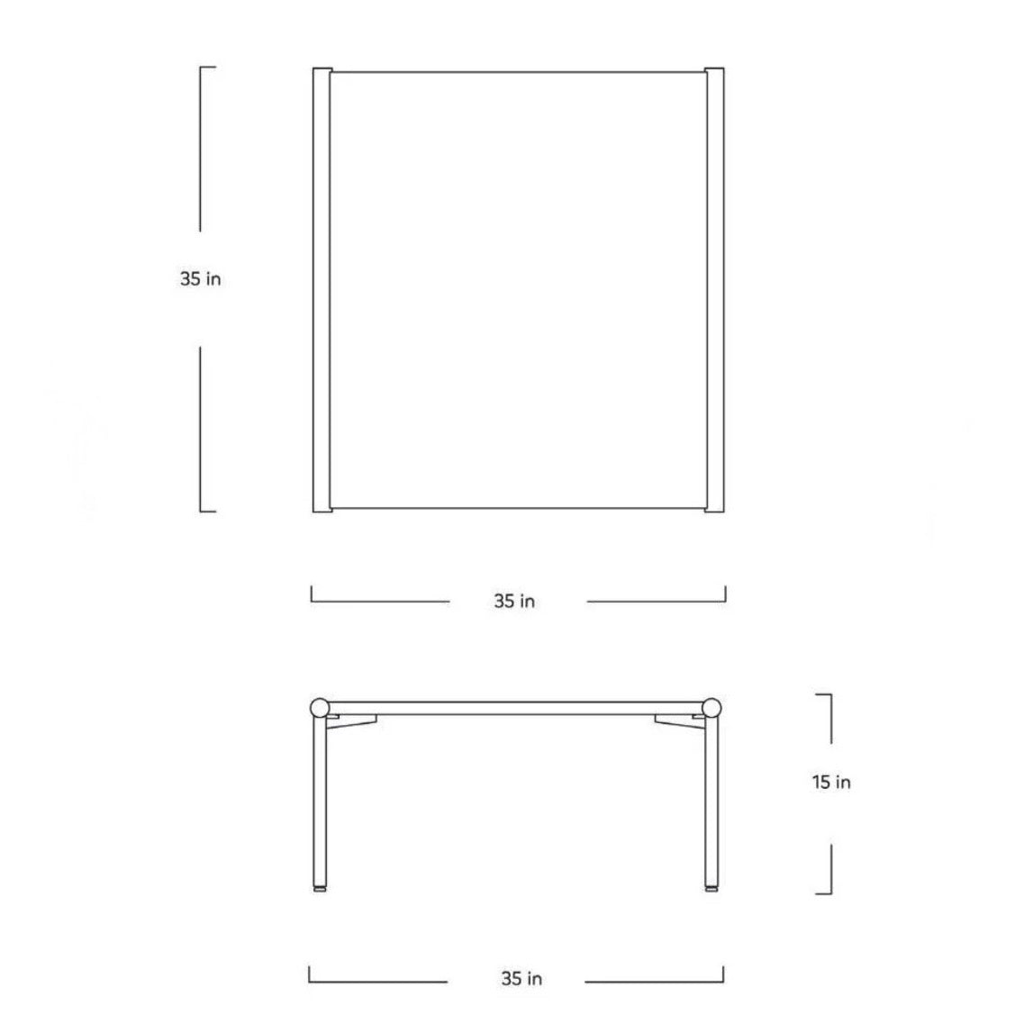 Manifold Square Coffee Table, Walnut / Pewter