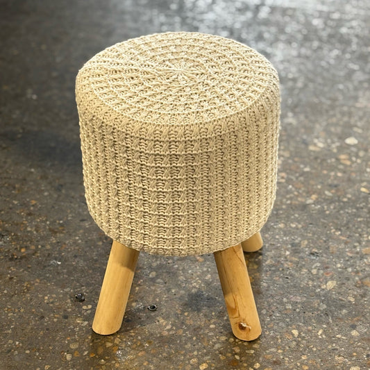 Crochet footstool, 12"W x 12"D x 12"H