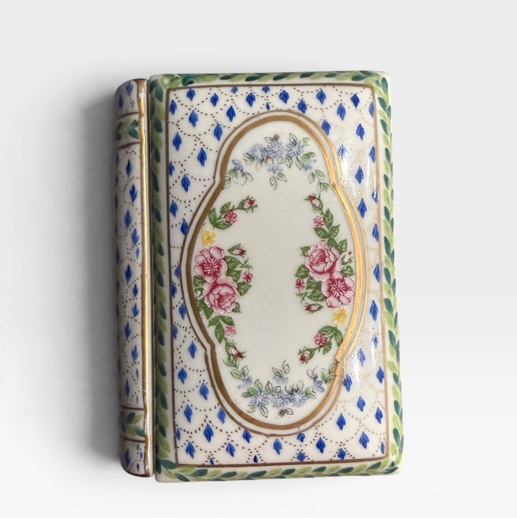 VTG Paris Royale book shaped trinket box, 5.5"L x 4"W x 1.5"H