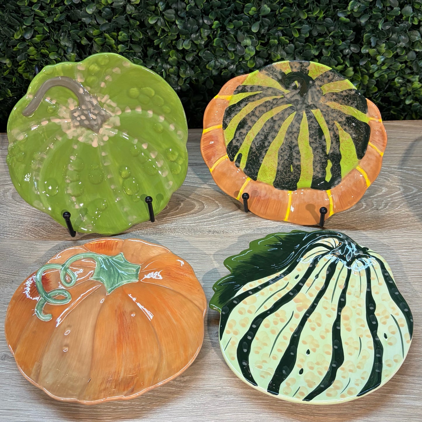Set of 4 Harvest Gourd Appetizer/Dessert Plates, each 6.5"Dia