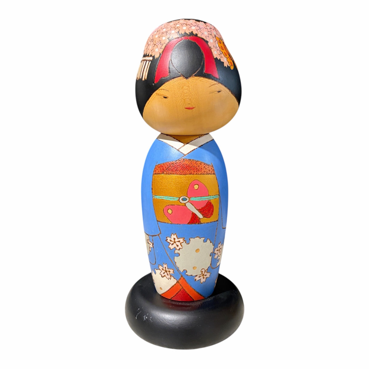 VTG Japanese Kokeshi  Blue Doll