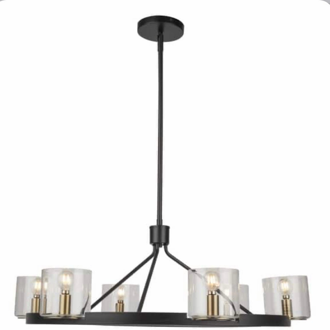 Contemporary Chandelier, 25"Diameter, Adj. Height